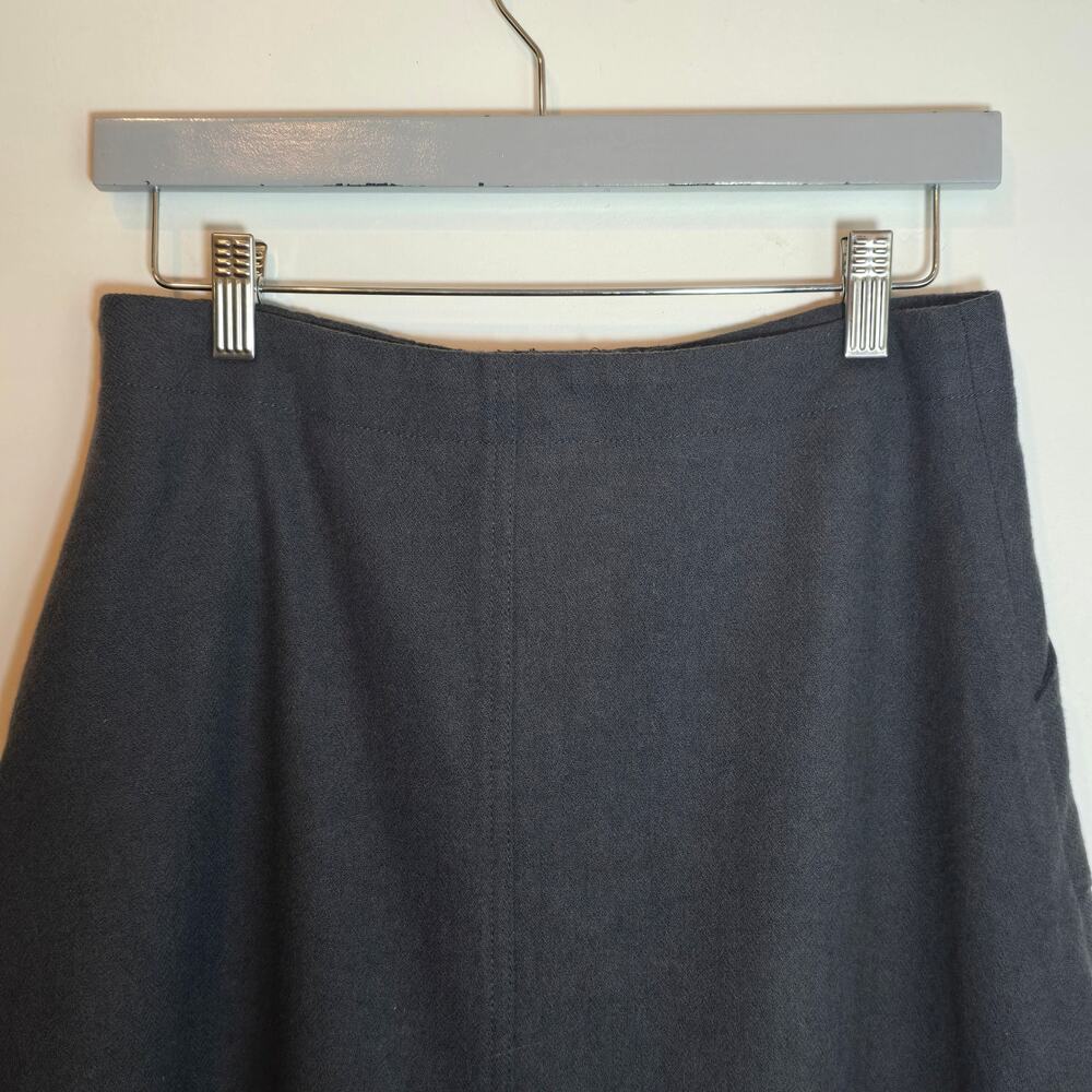 J.Crew Wool Blend Button-Front Mini Skirt Sz 4 S Gray Lined Patch Pockets Preppy - Picture 7 of 9